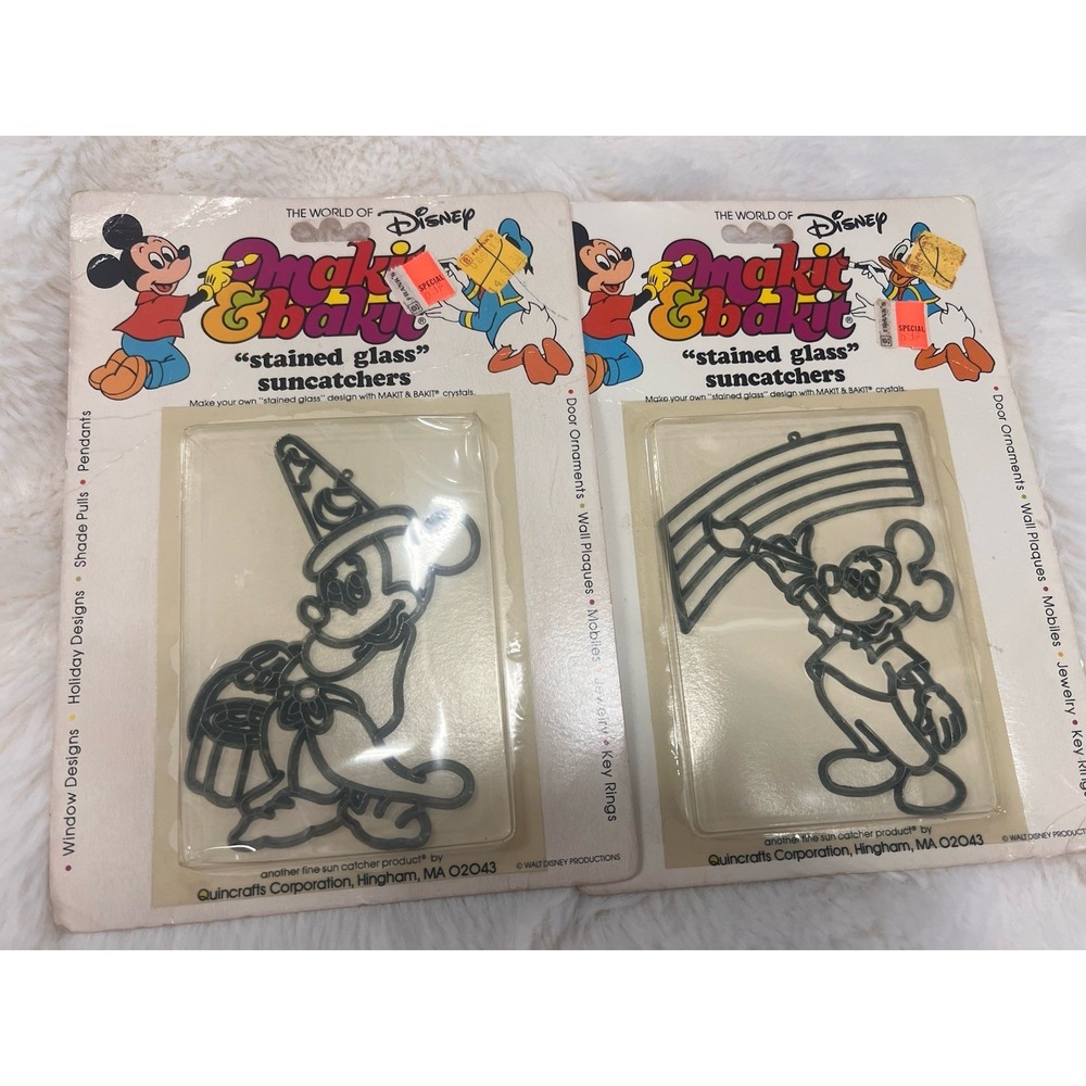 Makit & Bakit MICKEY MOUSE 'Fantasia' SORCERER Ornament Stained Glass Suncatcher